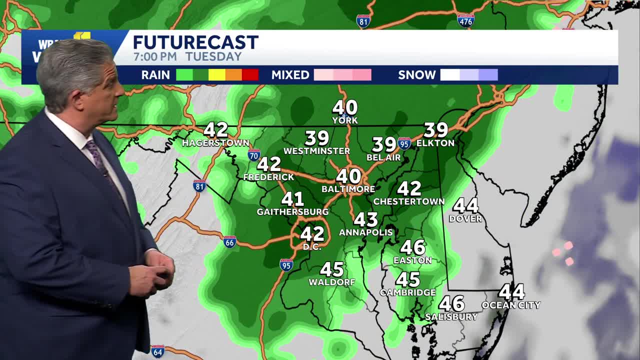 Rain continues for Maryland through the evening and into Wednesday
