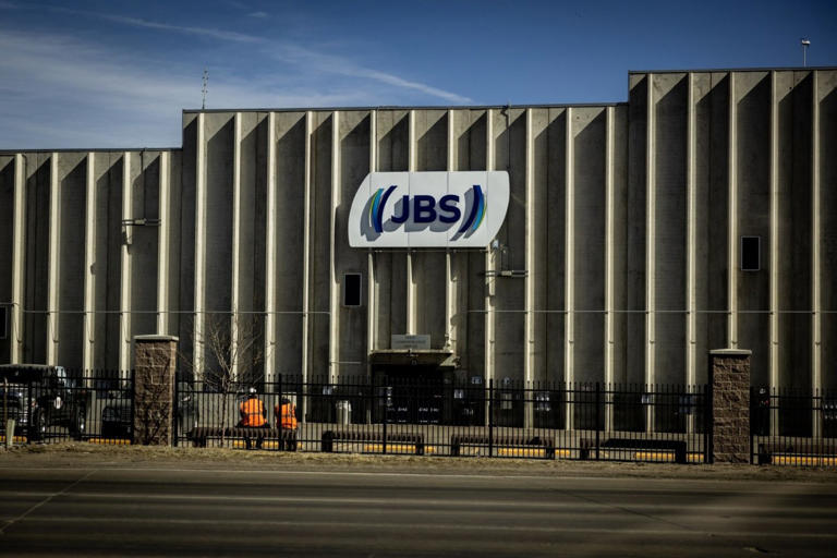 The JBS Greeley meatpacking facility in Greeley, Colo.