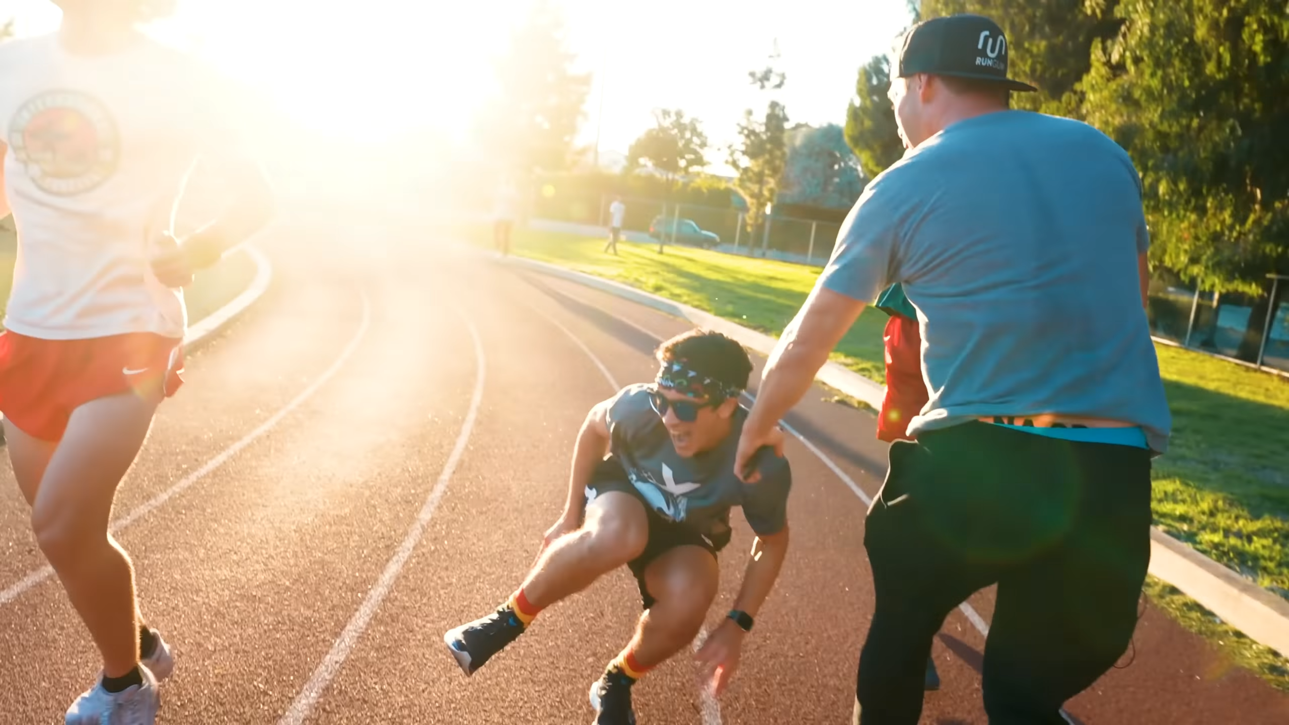 They tried running a race backwards - then everyone started falling
