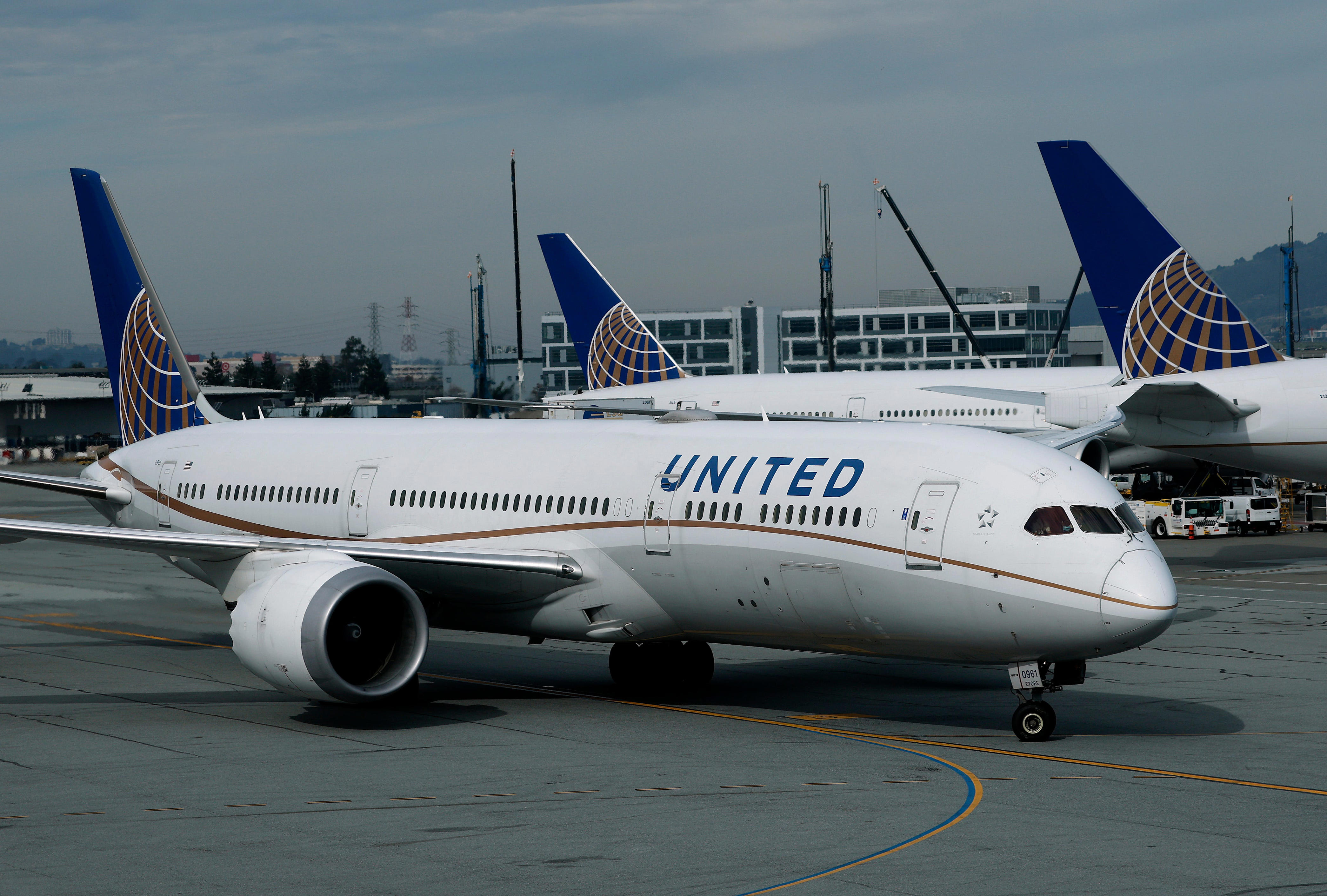 A United Airlines plane taxis at San Francisco International Airport on Jan. 20, 2026.