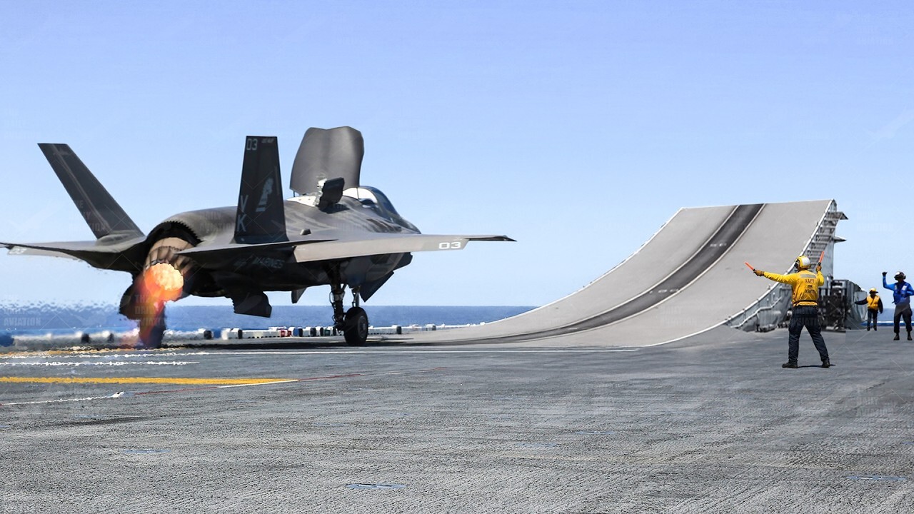 US pilot pushes his F-35 to extreme limits during crazy ski-jump takeoff