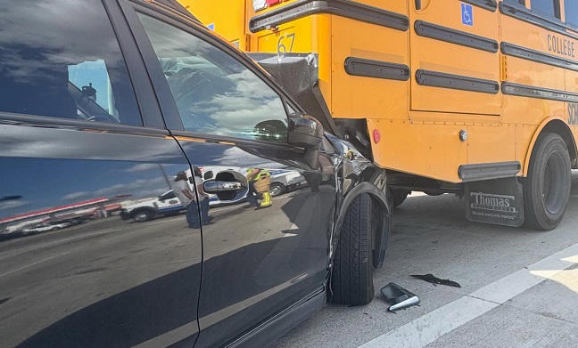 No injuries in crash involving CSISD school bus