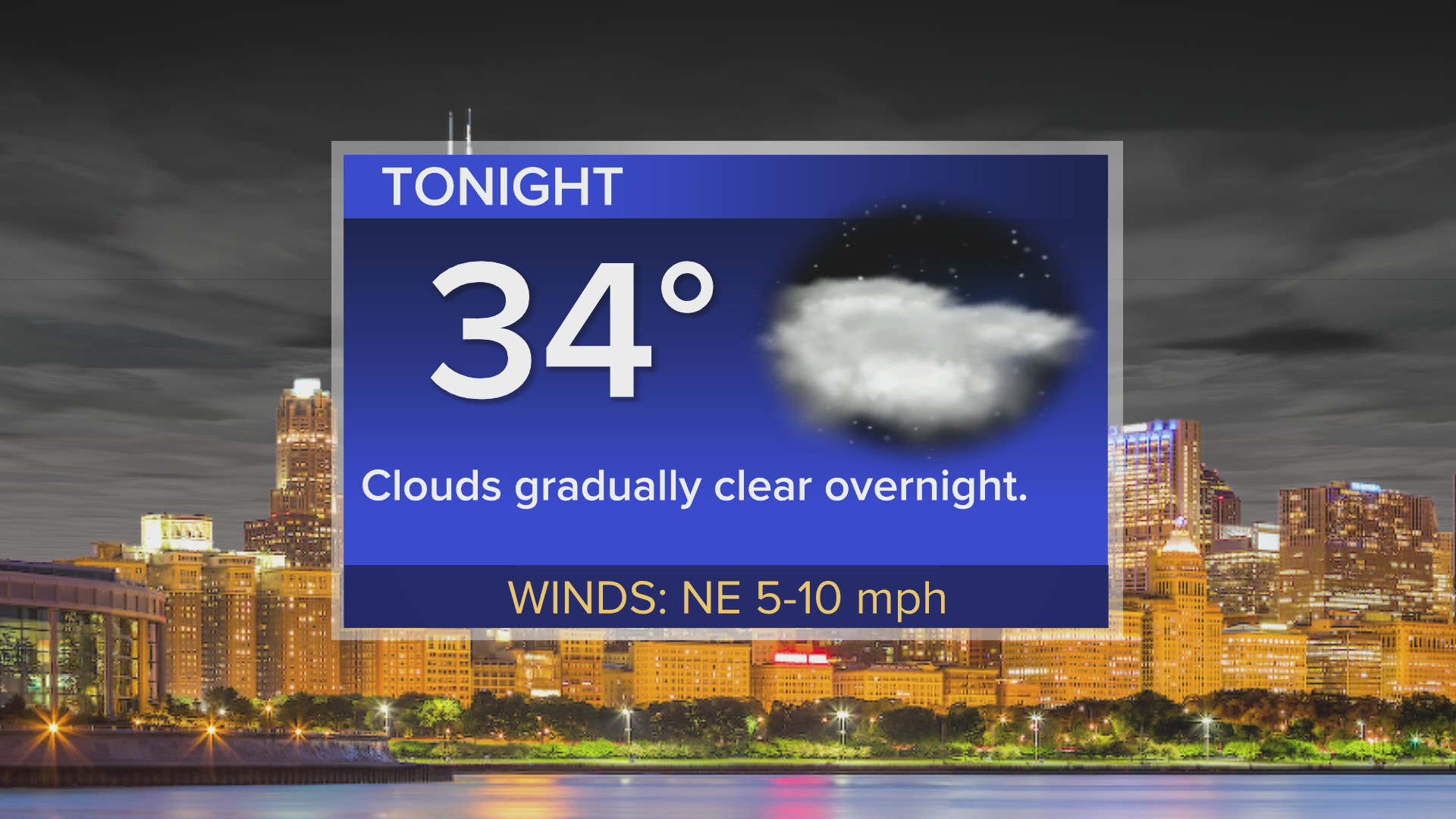 Tonight: Cool with gradually clearing skies