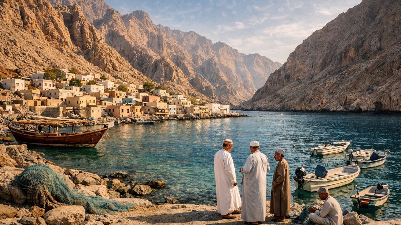 Which village in Oman speaks a rare Iranian language found nowhere else?