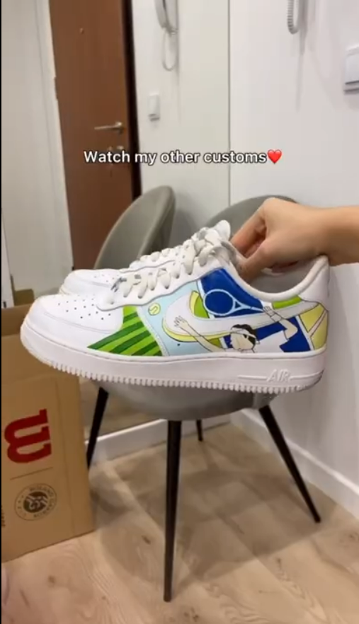 I stole his Nike Air Force and turned them into custom masterpieces