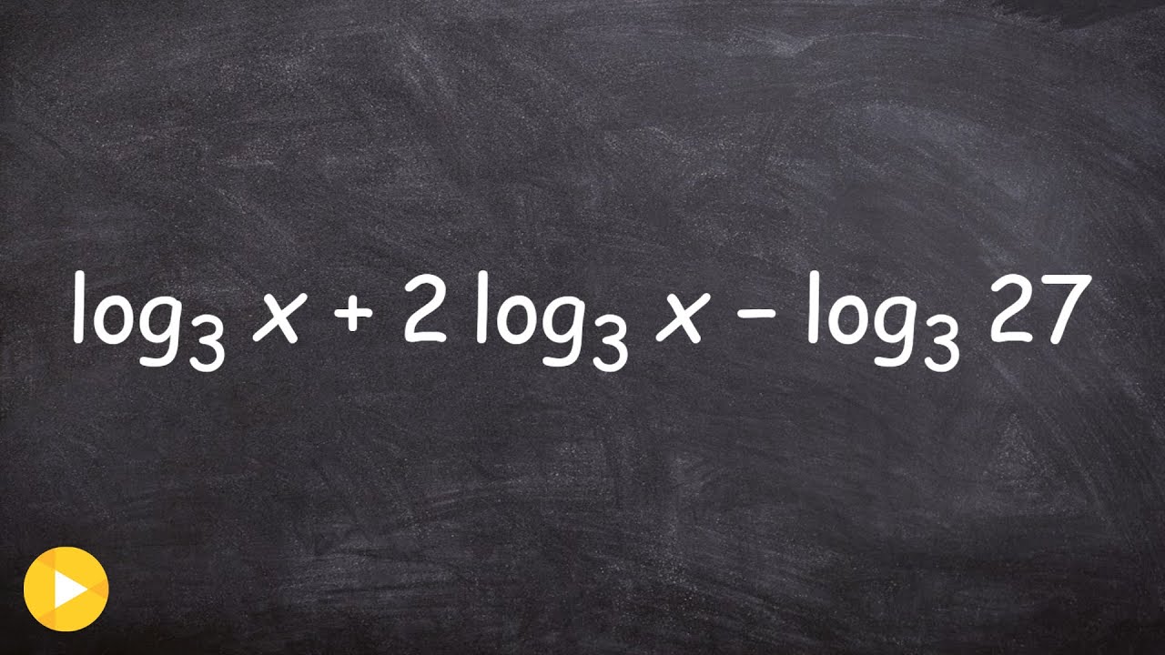 Learn how to condense logarithmic expression to one log