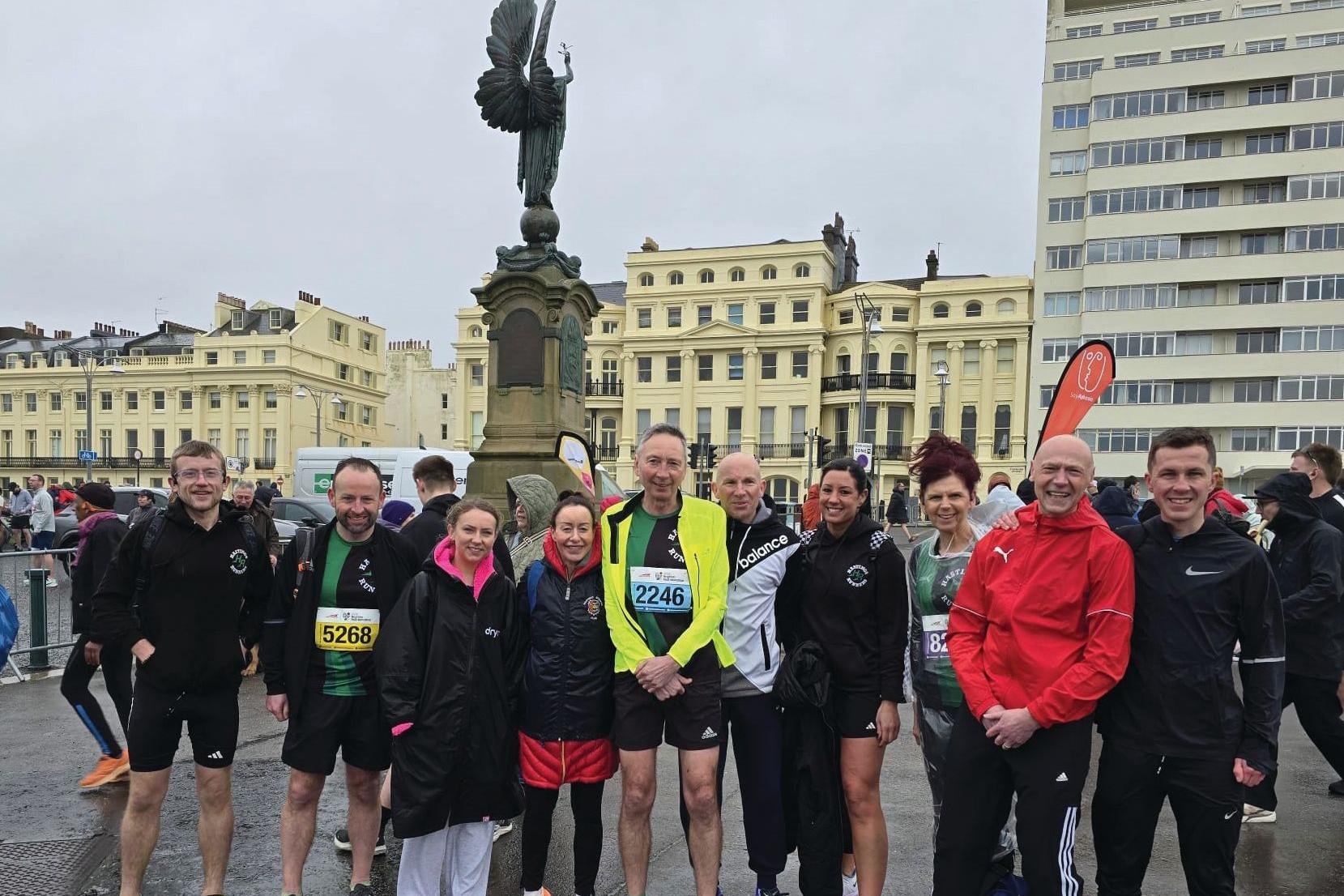 Green-and-black runners shine on wet and grey day at Brighton