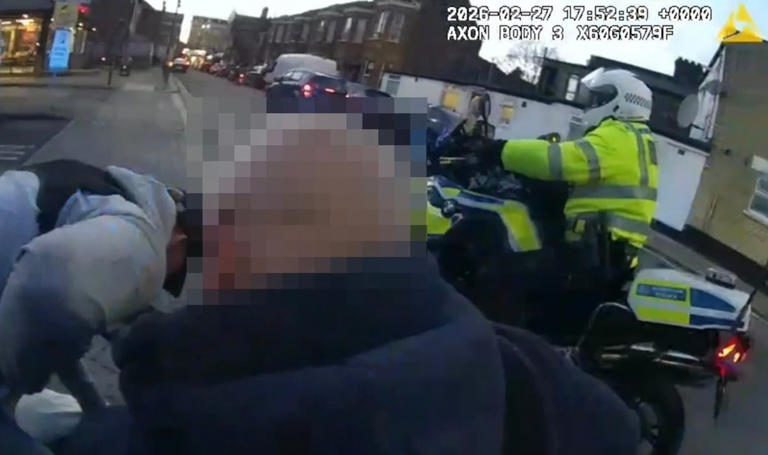 Moment teen rammed off moped by Met Police during crackdown