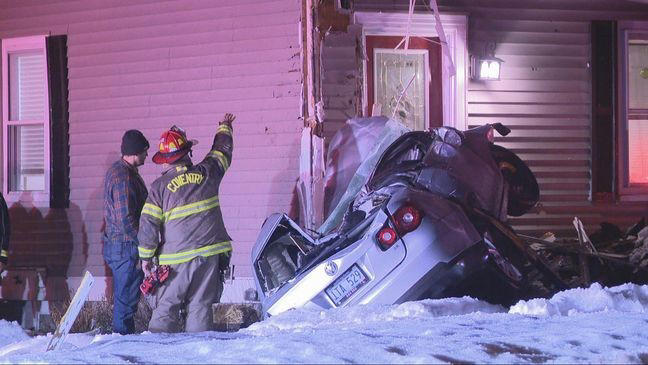 Man accused of fleeing from police dies after crashing into Coventry home