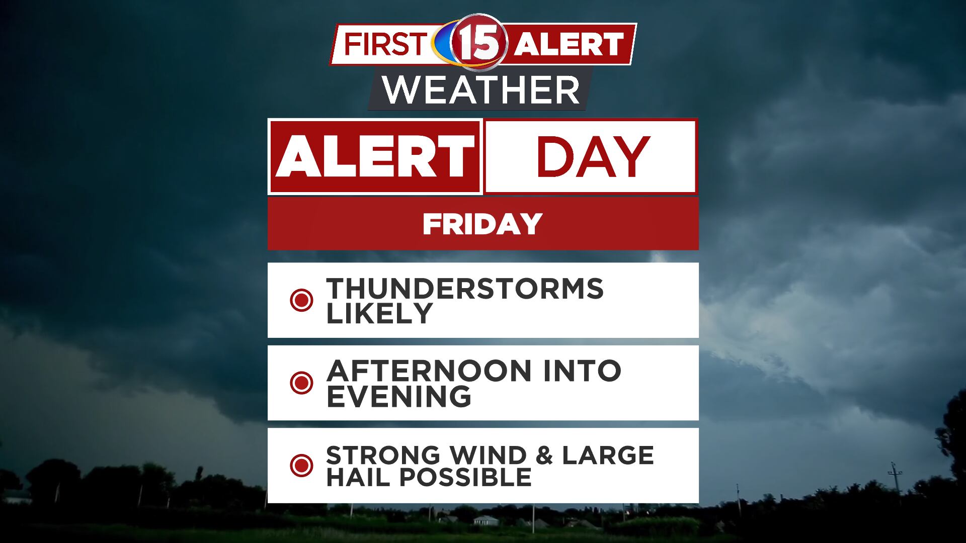 First alert day Friday - Severe storms are possible