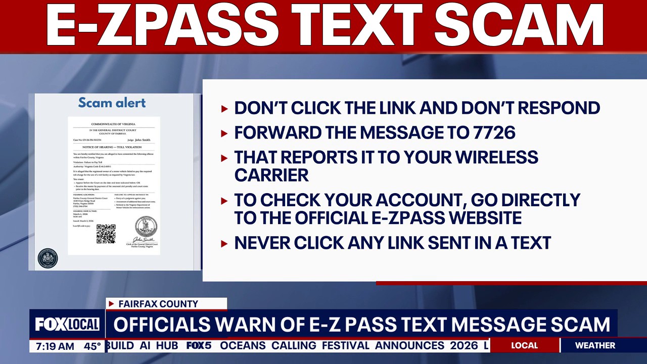 E-ZPass text message scam targeting Virginia drivers