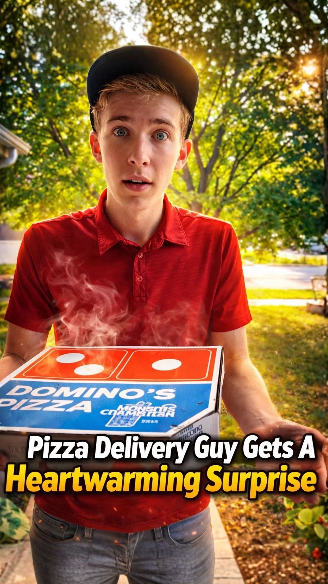 Pizza delivery guy gets a heartwarming surprise