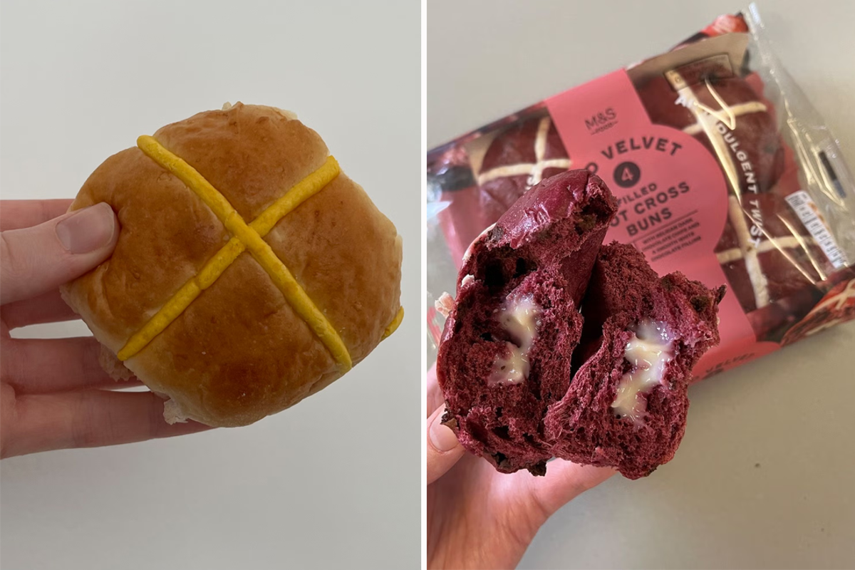 I tried the new M&S red velvet and lemon curd filled hot cross buns