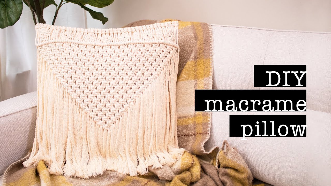 DIY macrame pillow easy home decor project