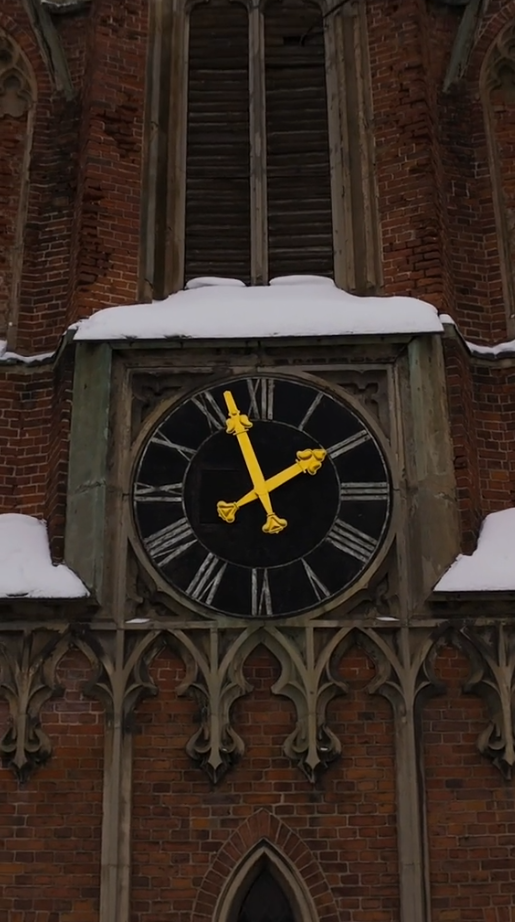 Drone view over Riga city streets