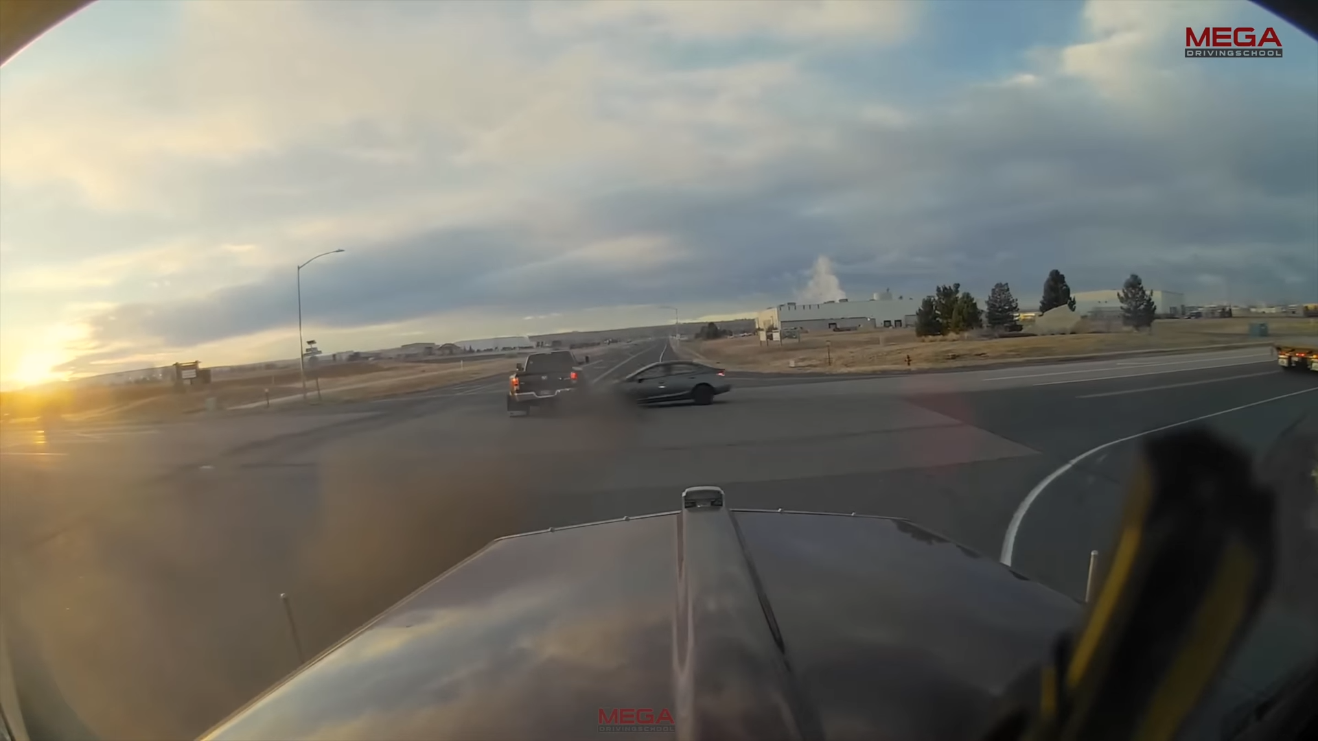 Stop sign runner meets instant karma at the cross section