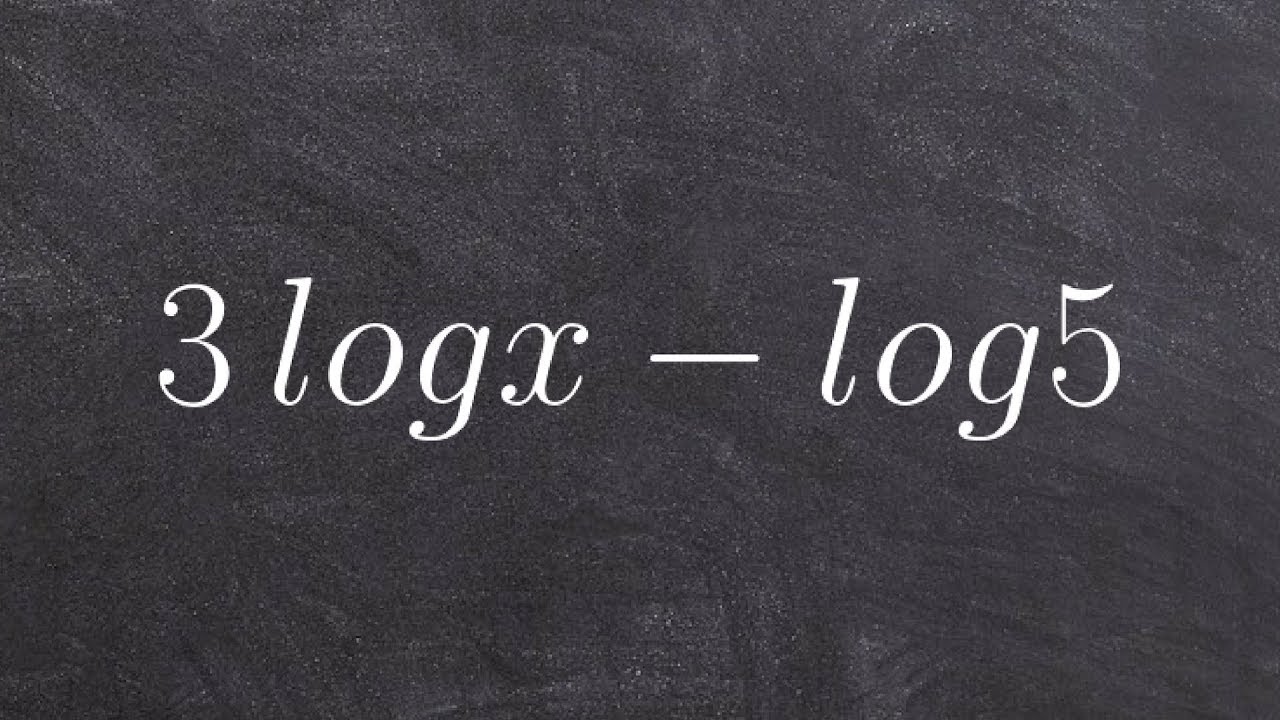Rewriting a logarithmic expression as one logarithm by condensing