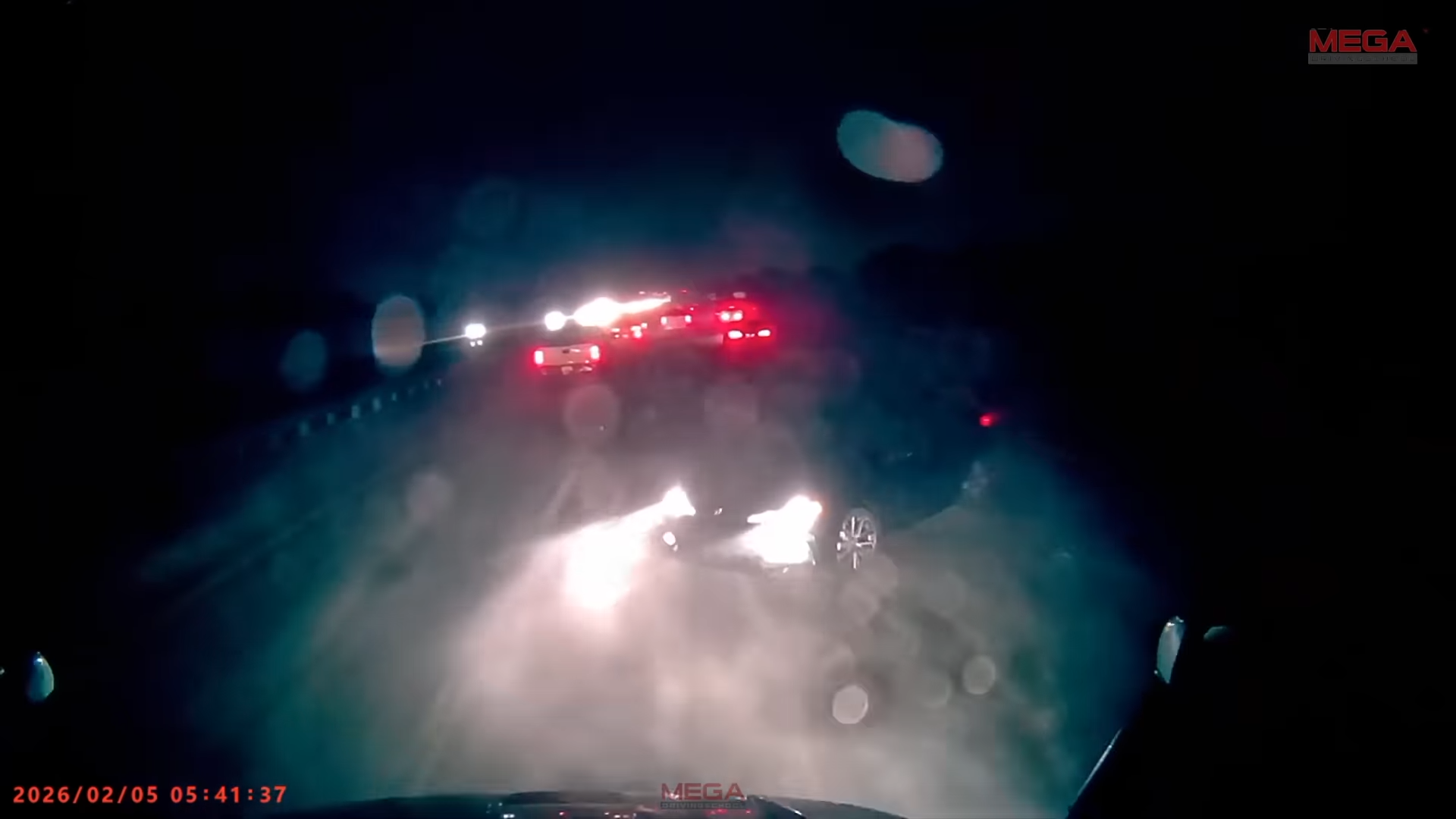 Slide out on a highway leads to a head on truck collision