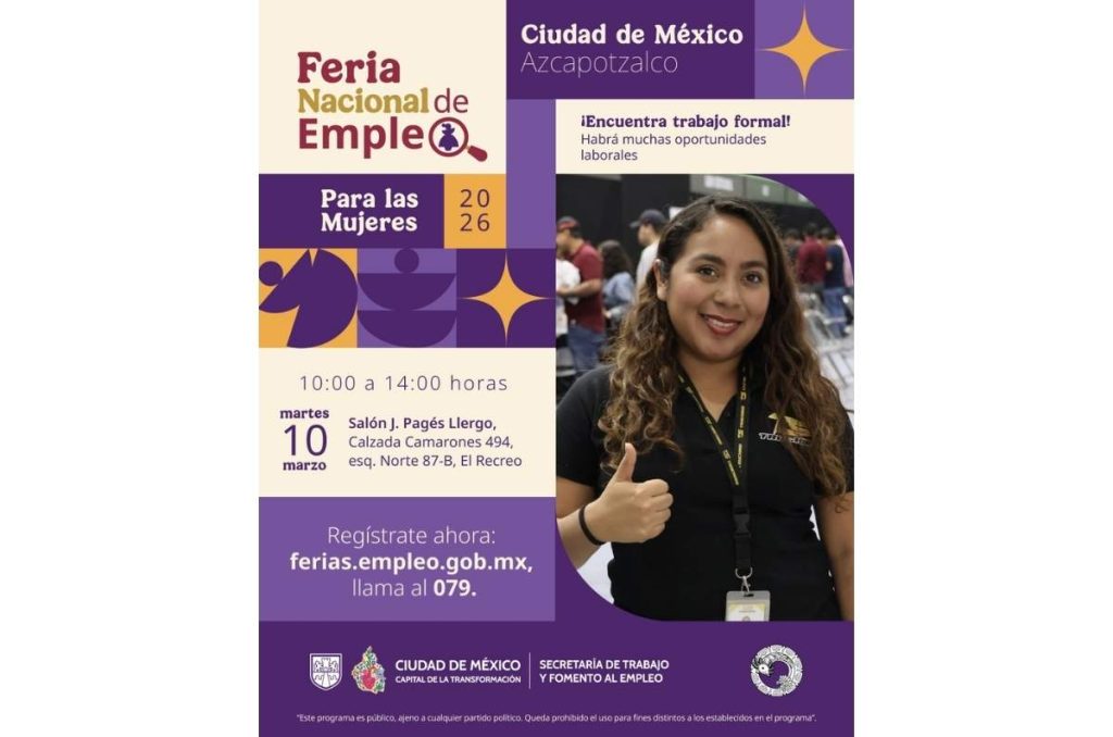 ¡Azcapotzalco será sede de la Feria Nacional del Empleo para Mujeres 2026