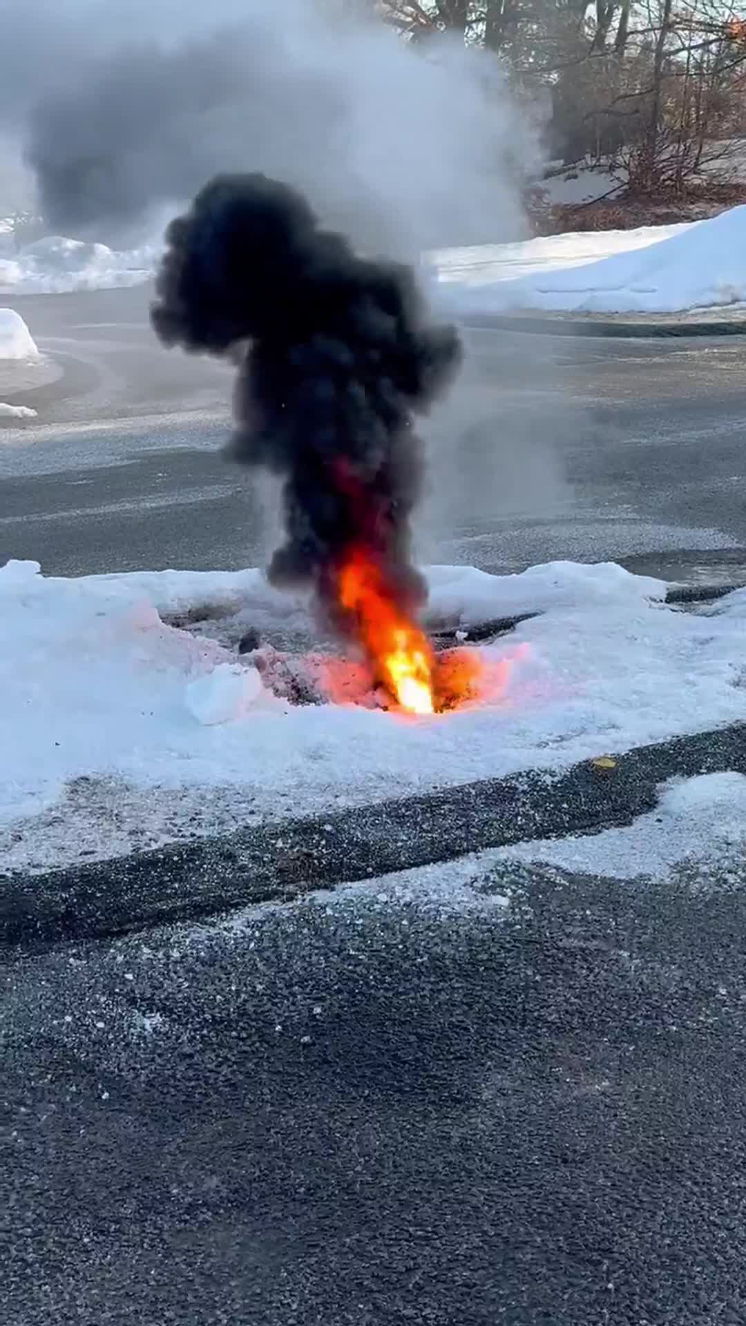 Electrical box fire in Attleboro parking lot sparks smoke and flames