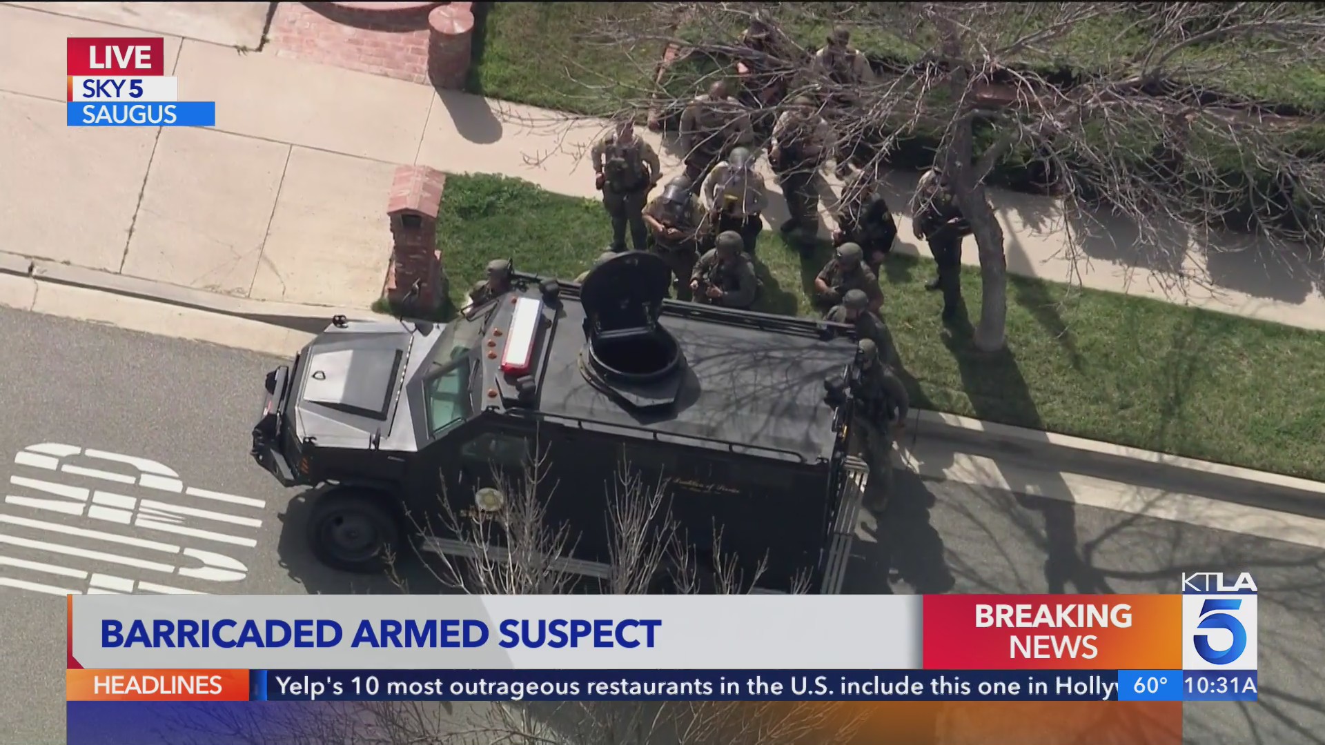 Authorities respond to armed barricade situation at Santa Clarita Valley home<br>