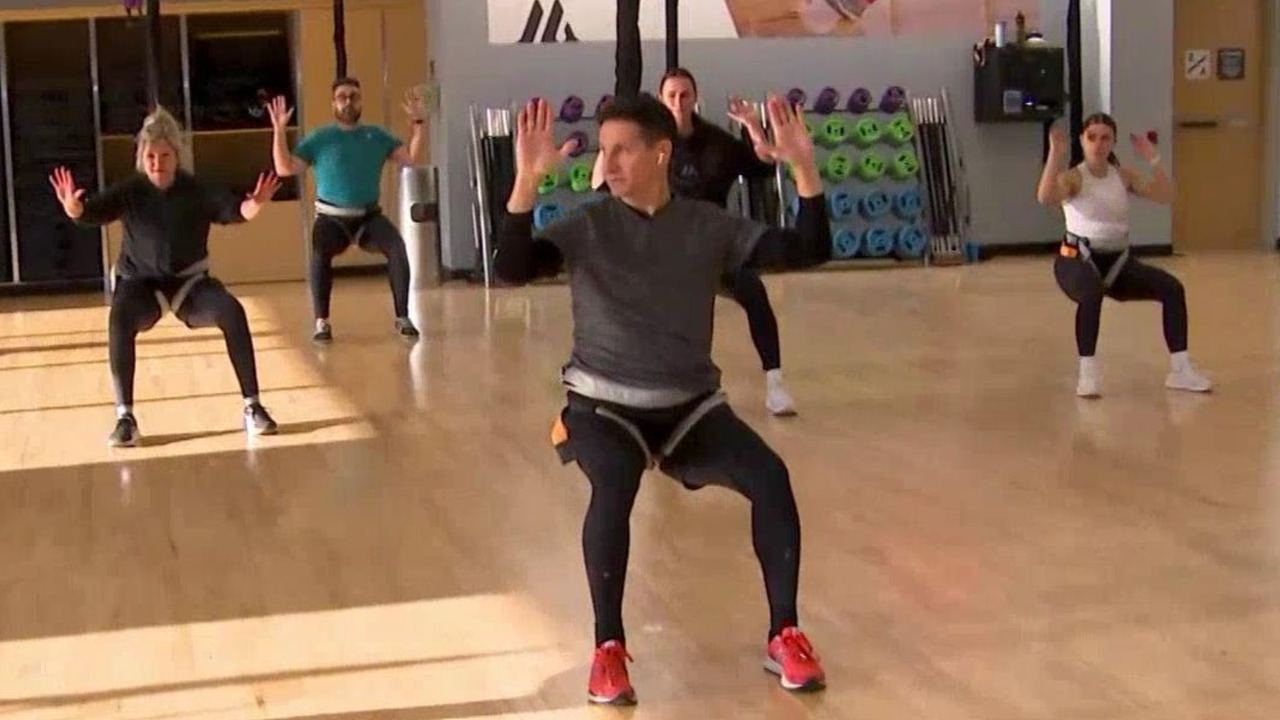 Rick takes on a bungee fitness challenge at MOVATI