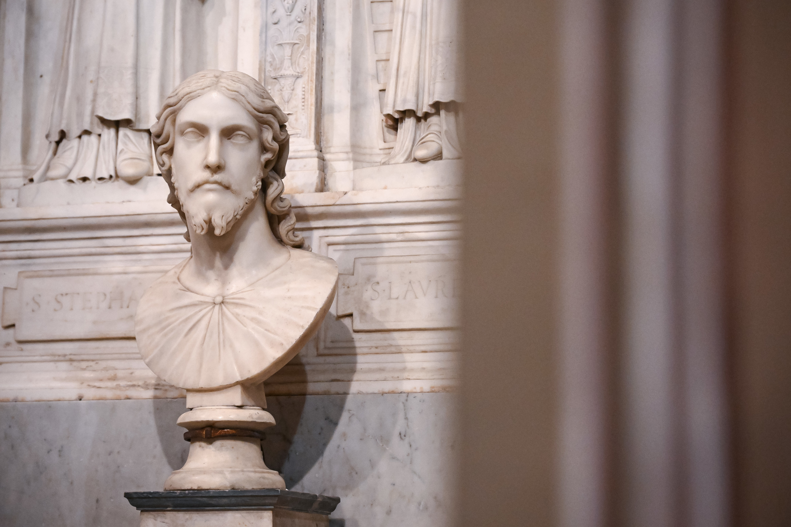 Bust of Christ the Saviour in Rome's St Agnes basilica attributed to ...