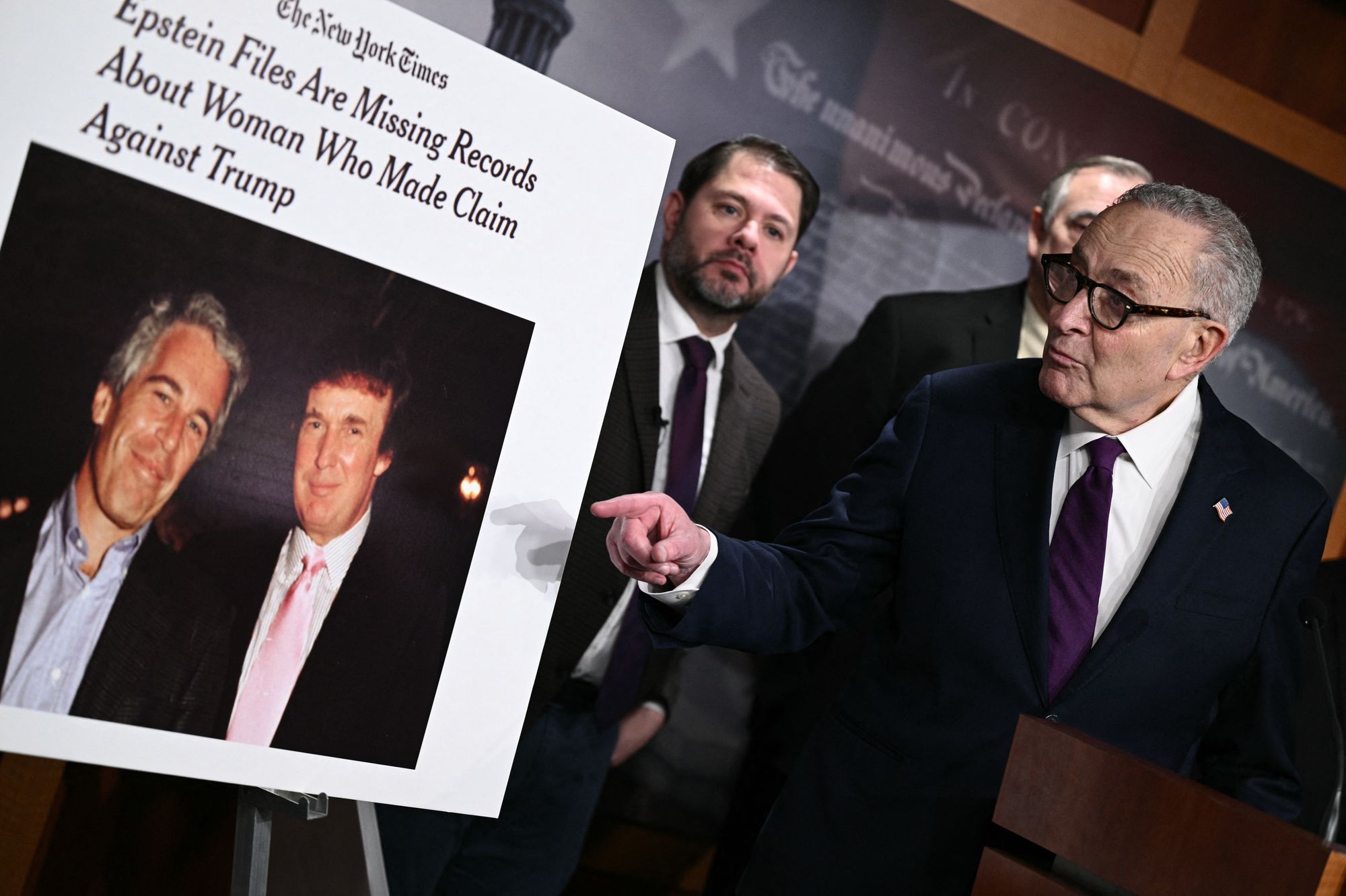 Members of Congress who are separately investigating probes into Jeffrey Epstein have pushed for DOJ to commit to releasing all the files in its possession (AFP via Getty Images)