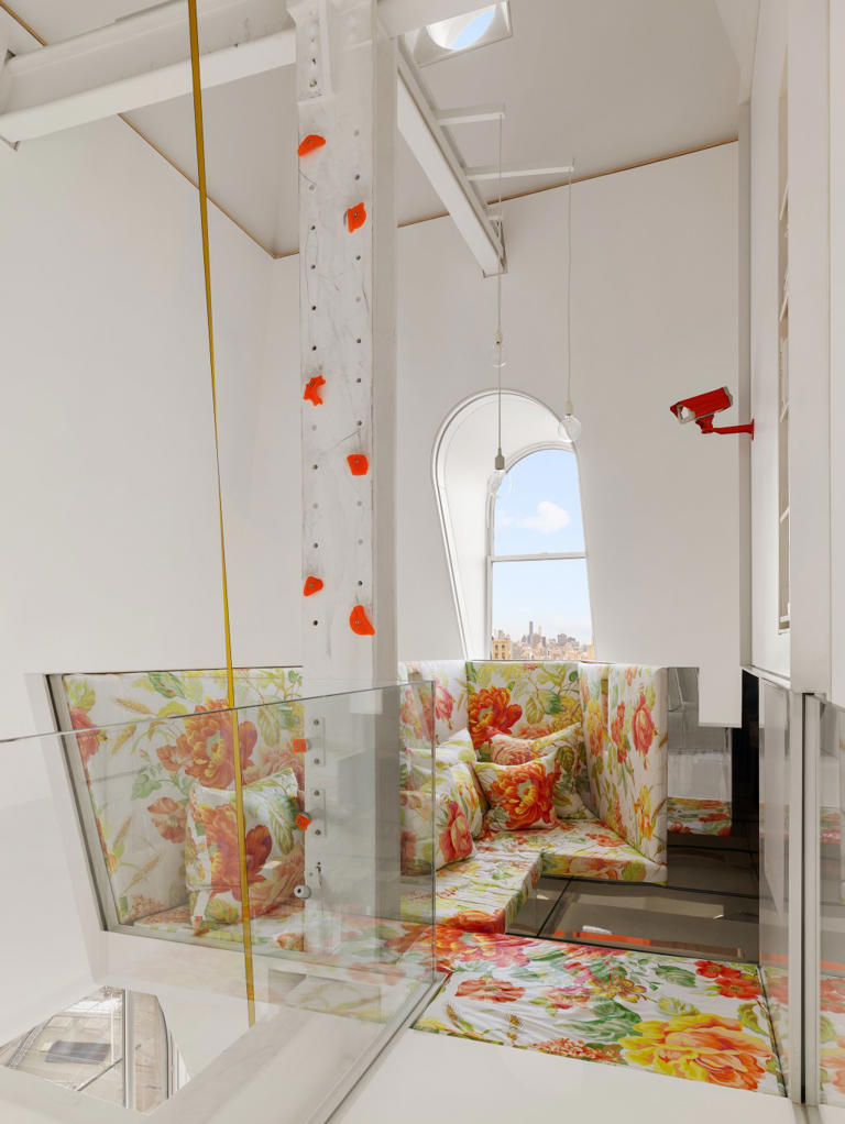 Inside a $20M NYC penthouse with a rope swing, a rock-climbing wall ...