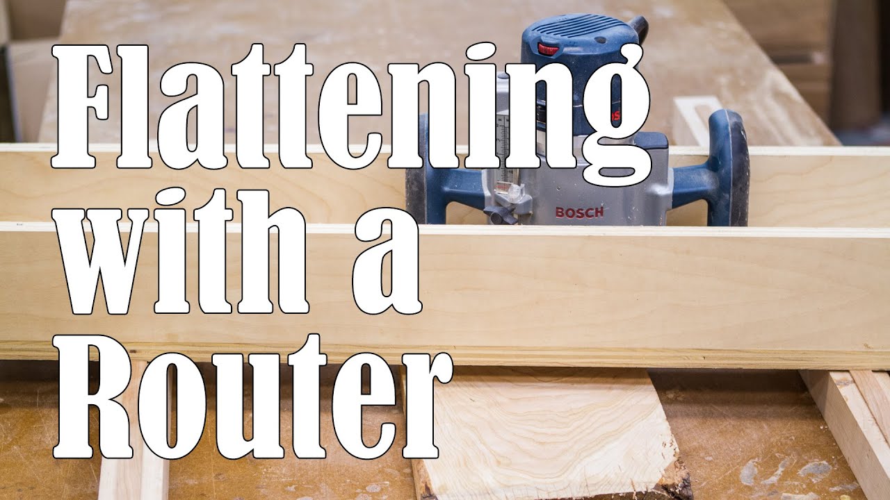 Flattening boards with a router sled