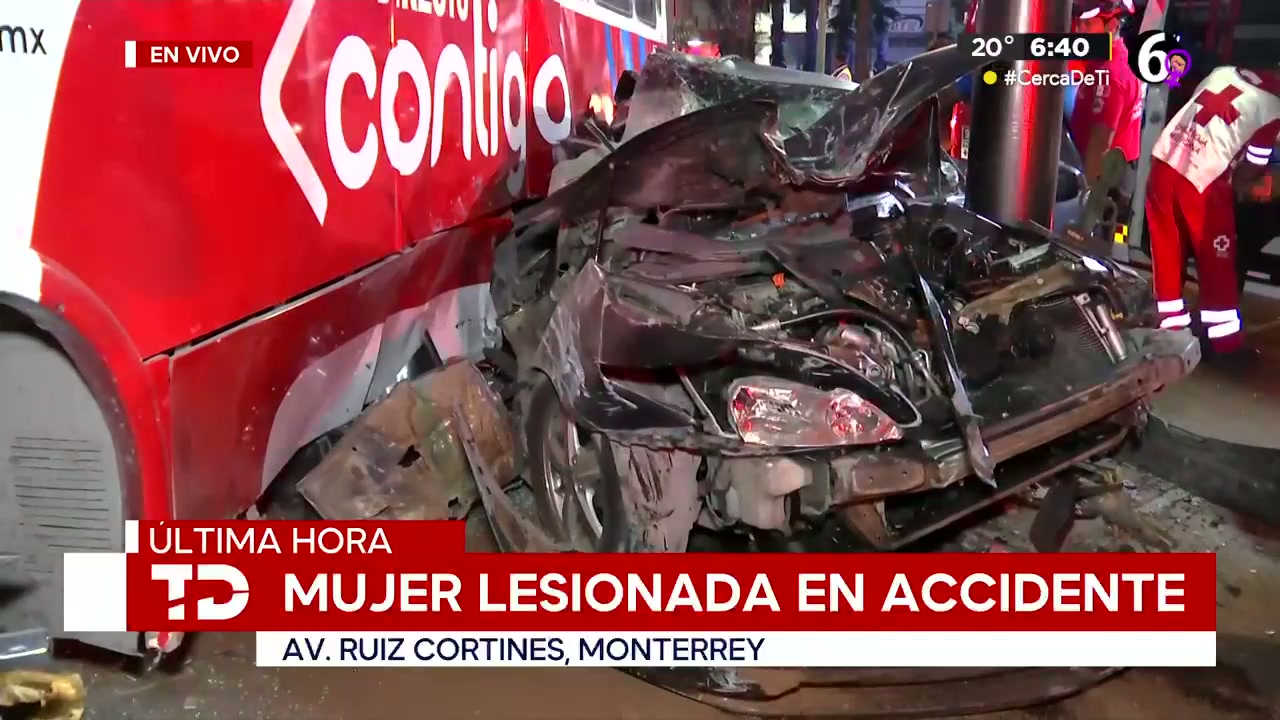 Conductora sobrevive tras chocar contra camión urbano en avenida Ruiz ...