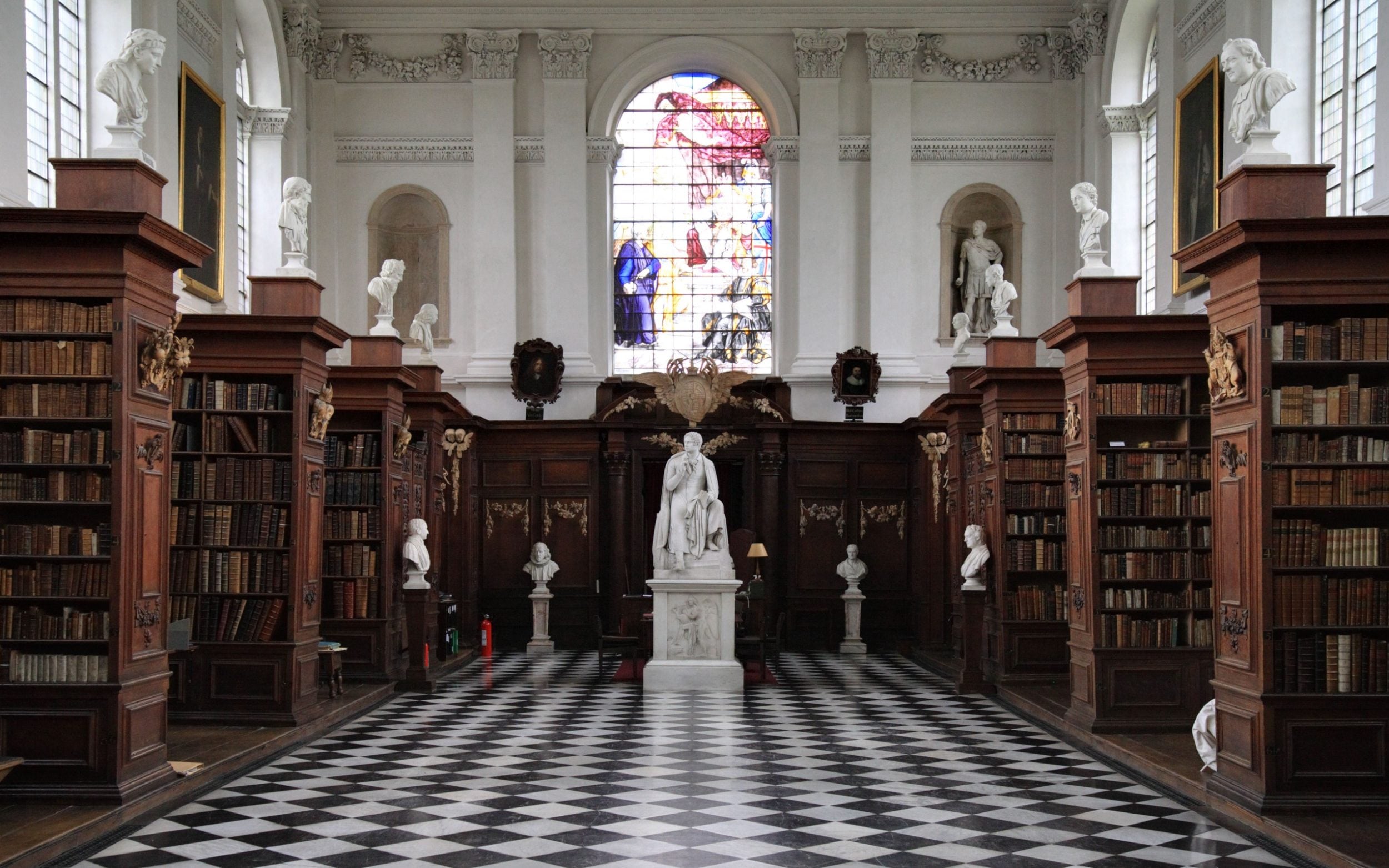 Wren Library at Trinity College, The University of Cambridge.