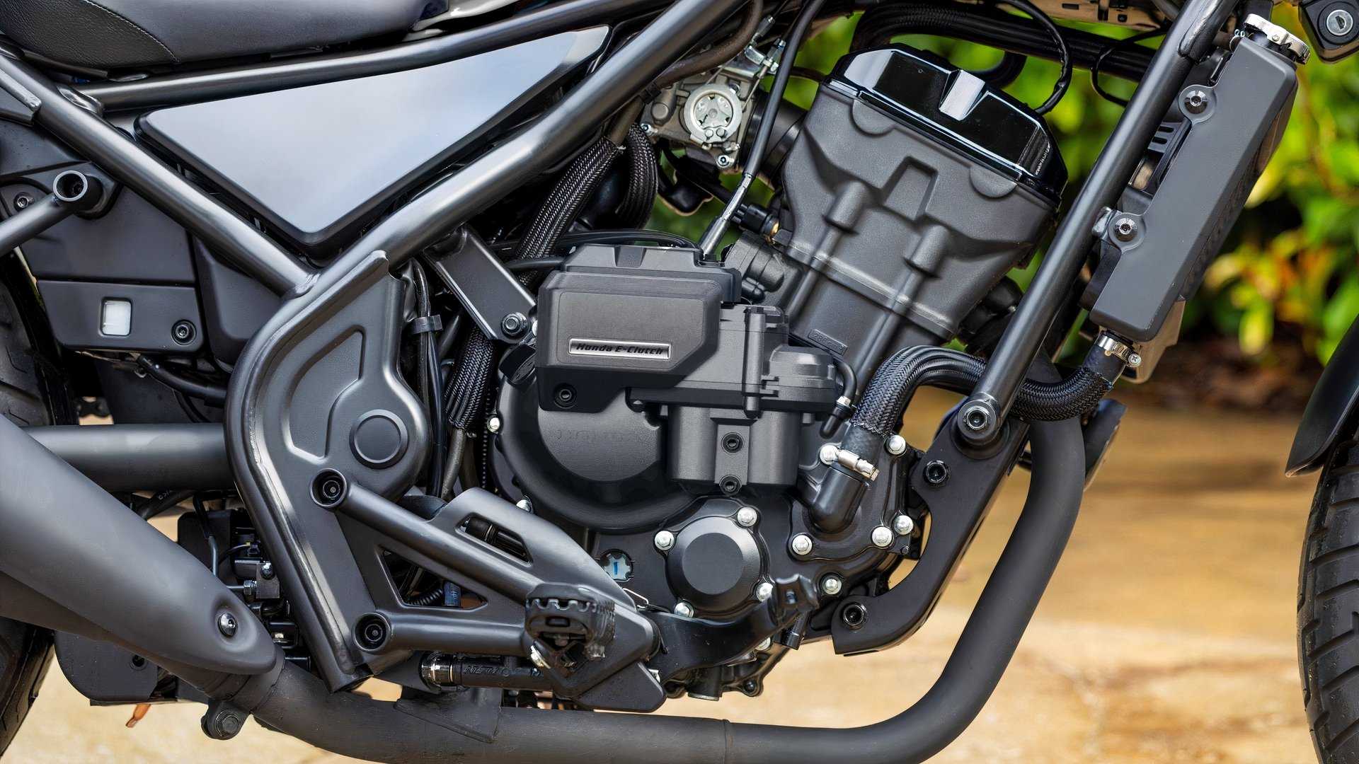 2026 Honda Rebel 300 E-Clutch engine closeup shot