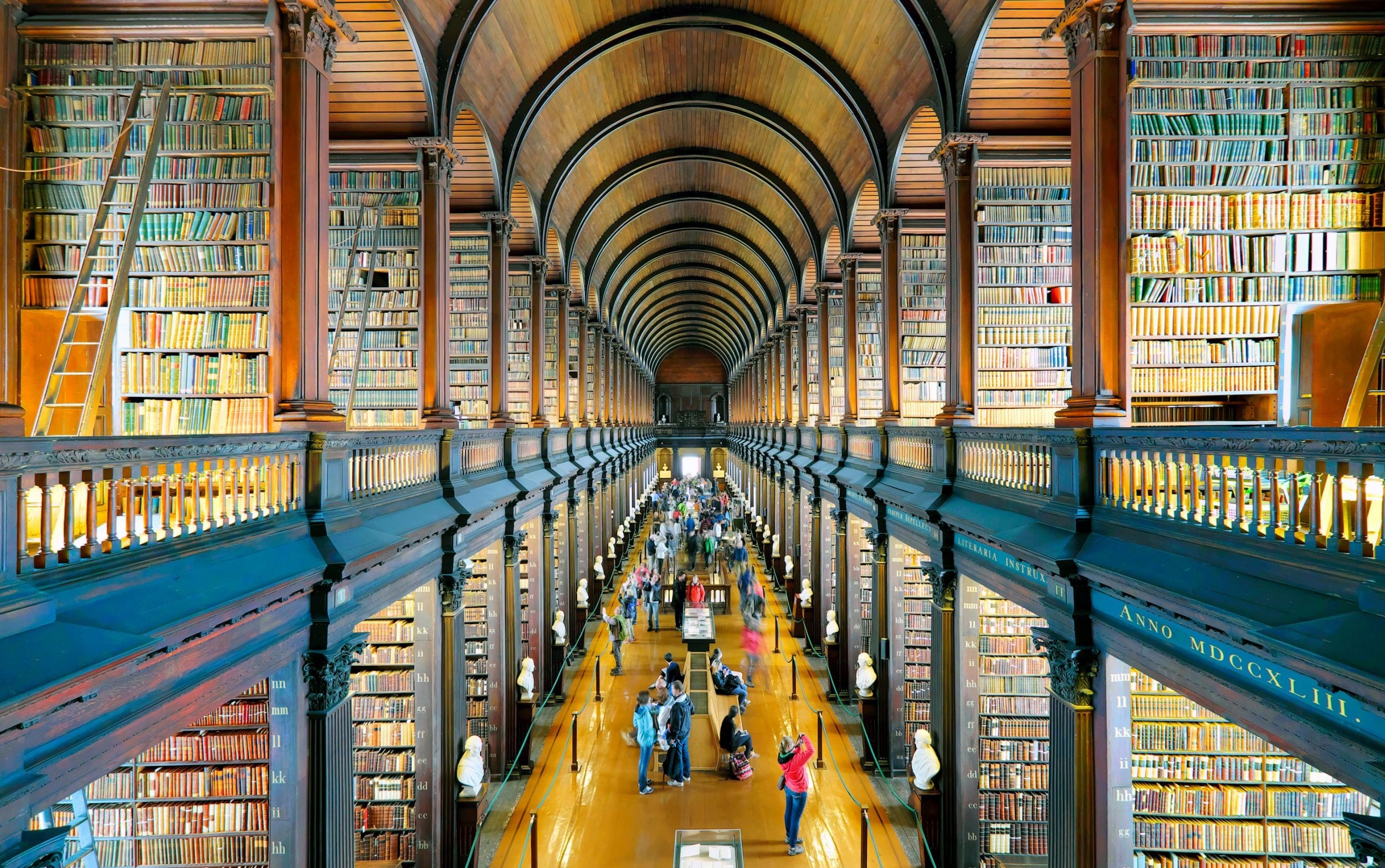 Over a million visitors a year flock to see the great Long Room of Trinity College Library
