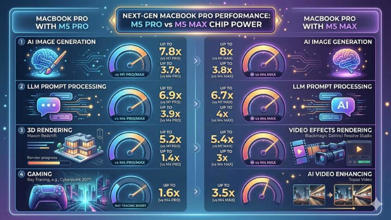 Apple M5 Pro vs M5 Max: Both chips may look similar, but they aren't ...