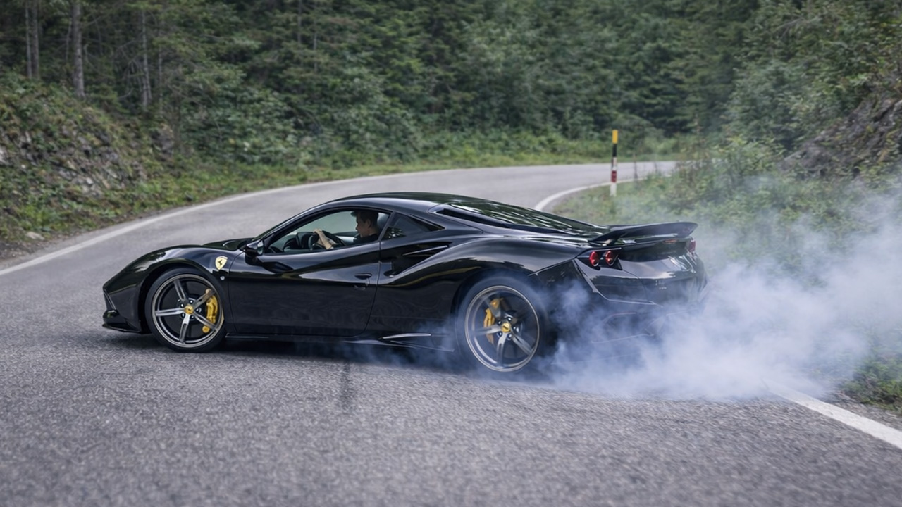 Ferrari 458 Speciale drifting on mountain roads