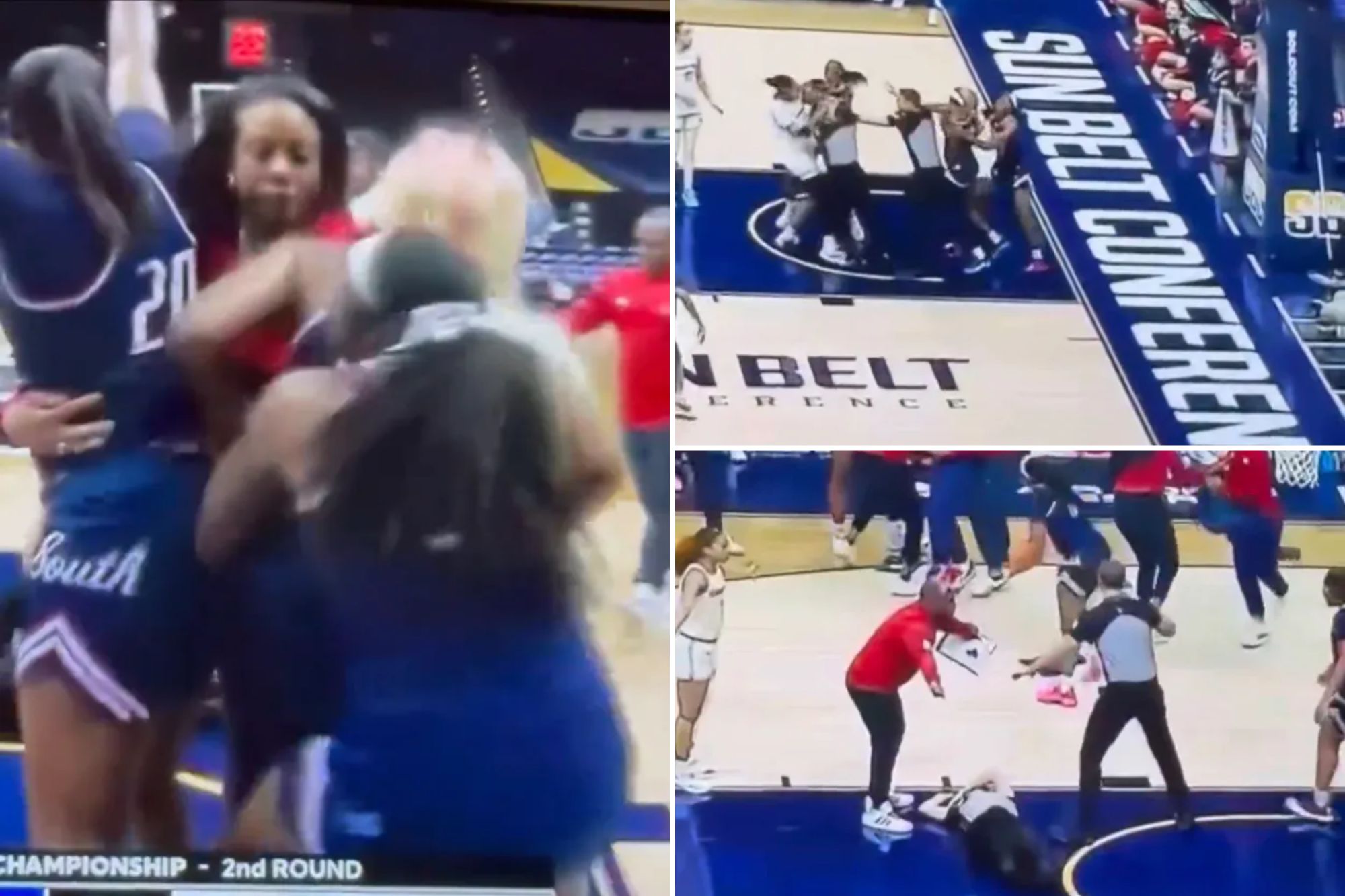 Referee knocked out in wild women’s college basketball brawl that saw ...
