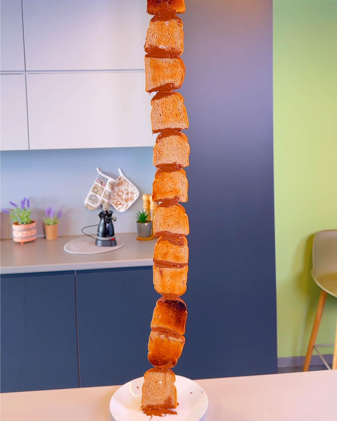 Nutella toast tower that's too good to eat 🍫