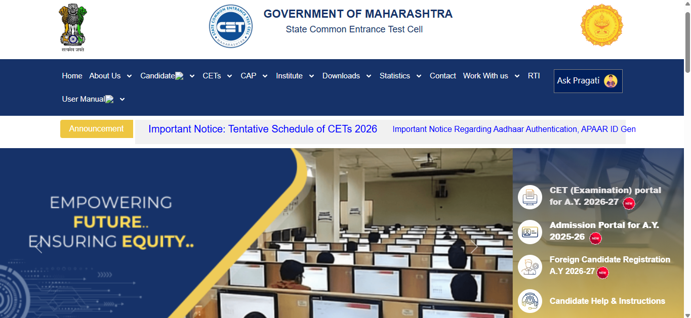 MHT CET 2026 application correction window opens today for PCM, PCB ...