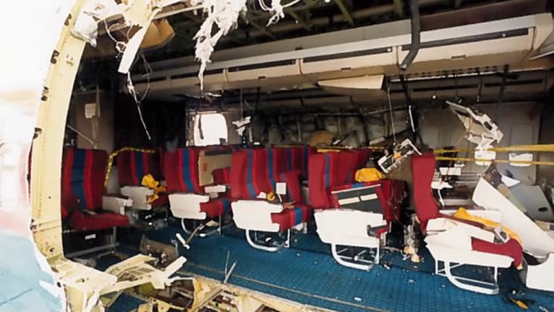 A loud bang at 22,000 feet - then seats were torn out of the plane