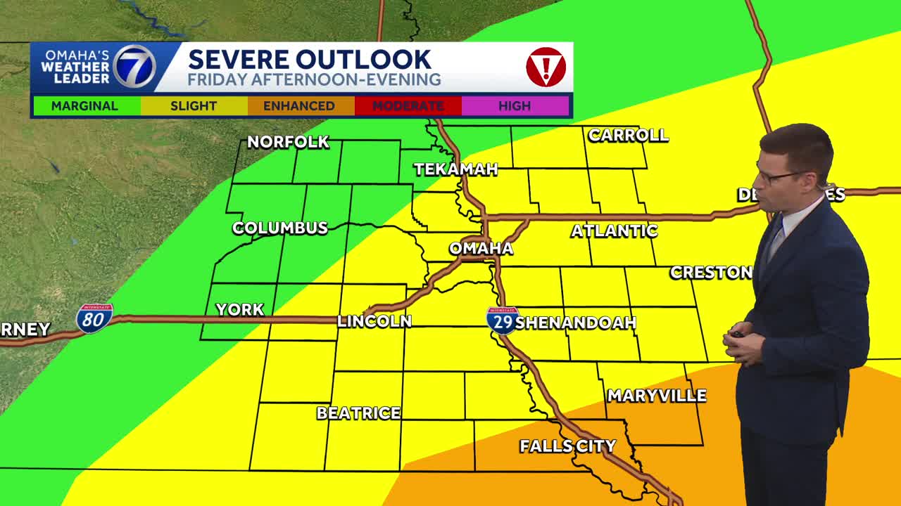 Storm chances return Thursday night in Omaha area, severe potential Friday