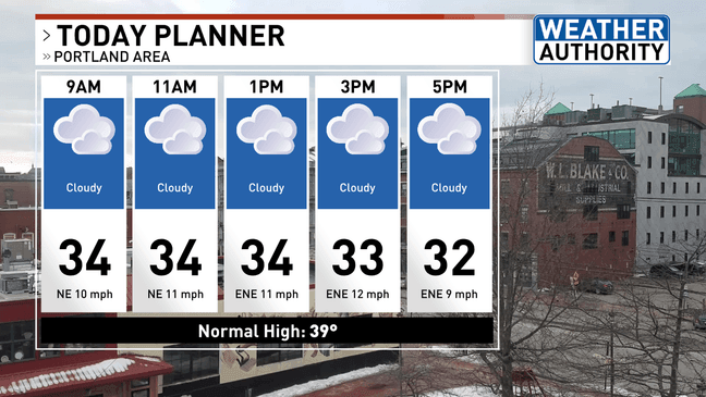 Cloudy, cooler Thursday ahead before snow and sleet move into Maine on ...