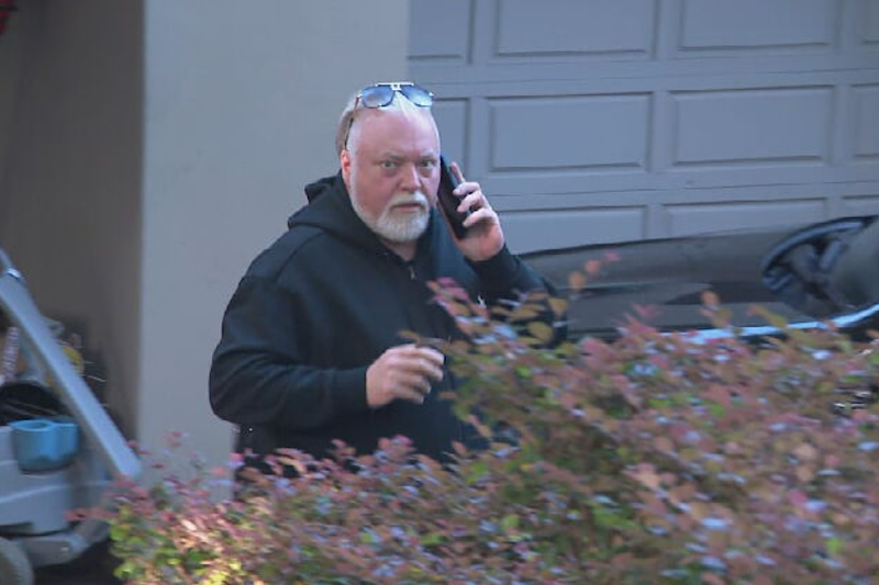 Kyle Sandilands, pictured at home last week, has spoken out against his employer.