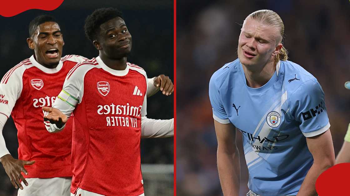 Arsenal beat Brighton while Manchester City drew against Nottingham. Photo by Glyn Kirk/James Gill. Source: Getty Images