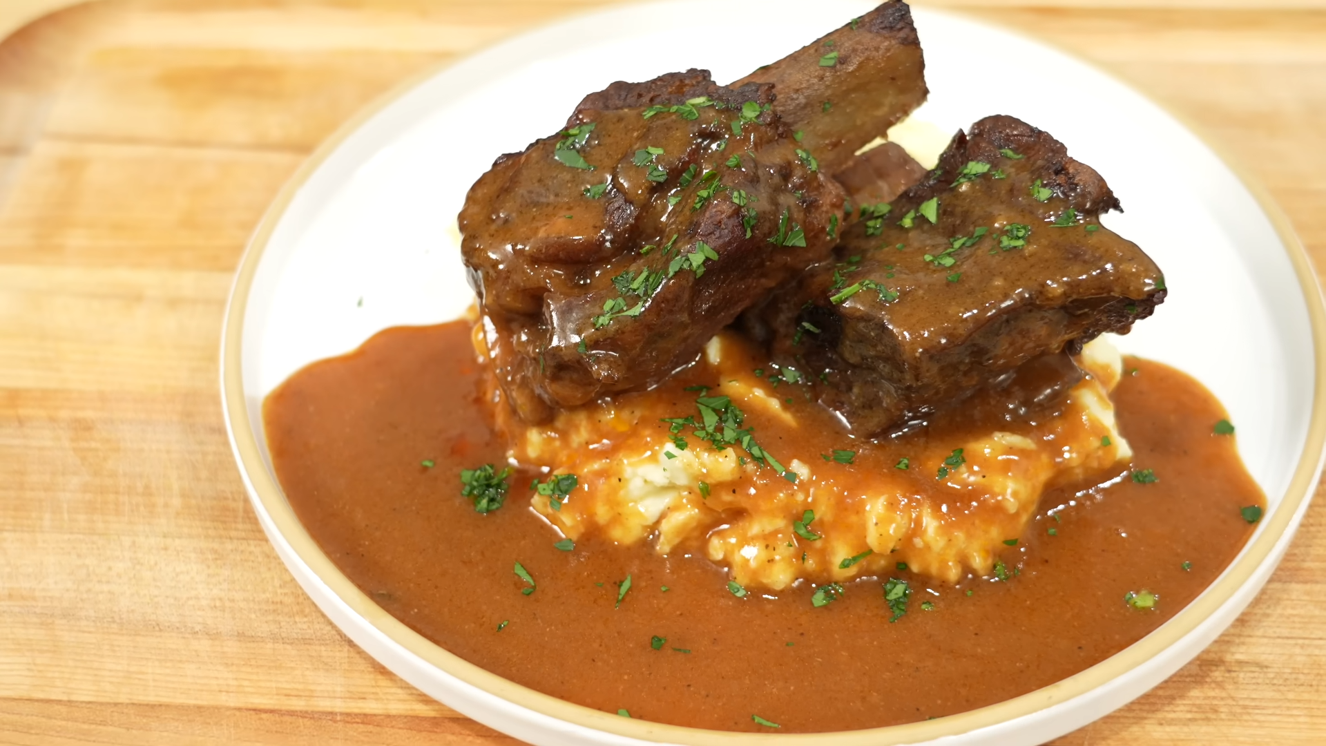One pot beef short ribs with rich red wine sauce