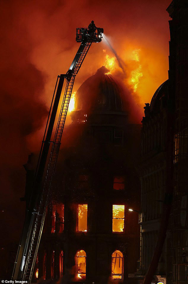Work begins to demolish historic block in Glasgow after it was gutted ...