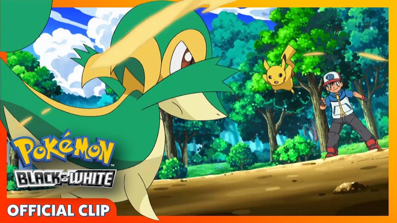 Pokémon Black & White - Pikachu vs. Snivy (official clip)