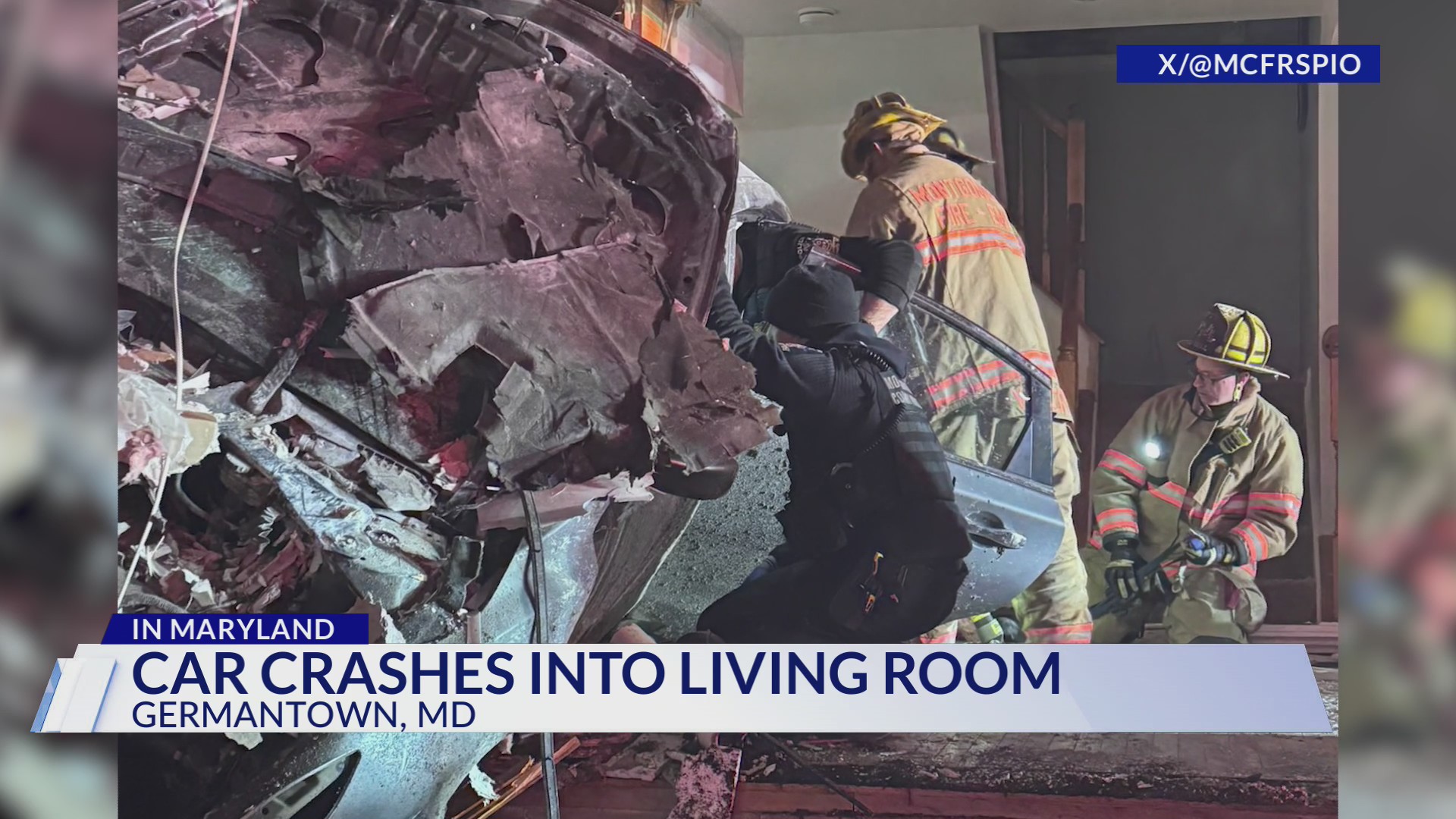 2 hospitalized after car crashes into home in Germantown; family displaced