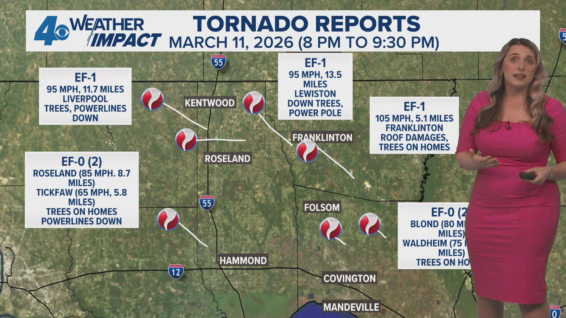 Louisiana NWS confirms 7 tornadoes on Northshore