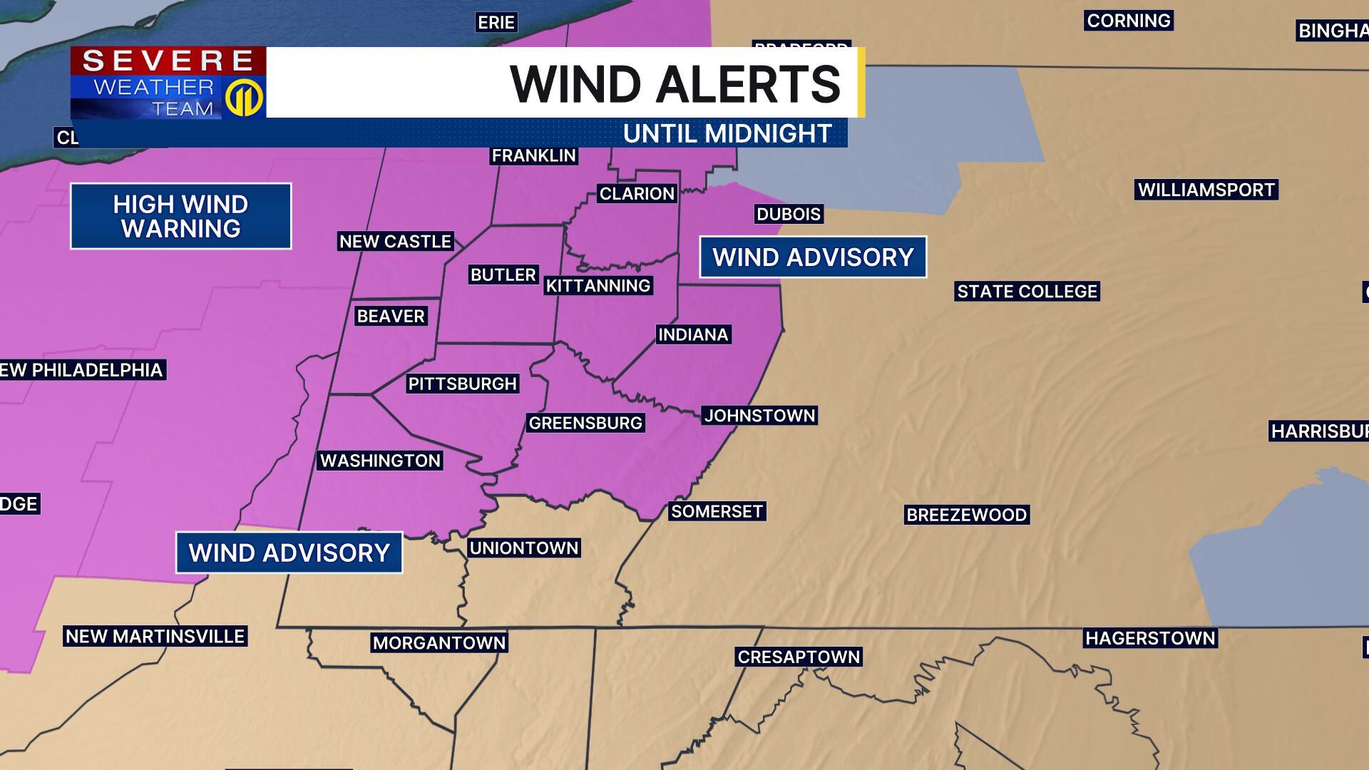 High wind warning issued for multiple local counties as strong gusts ...